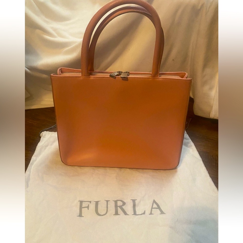 Furla pink Leather Tote Bag VGU w/dust bag